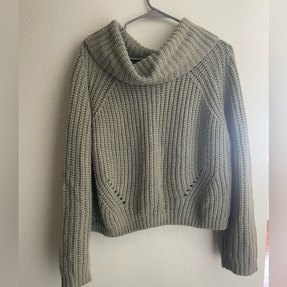 Moon & Madison Sage Cowl Neck Sweater
